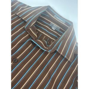 Apt 9 Mens‎ Striped Long Sleeve Button Down Shirt Size M Superfine 80s Cotton
